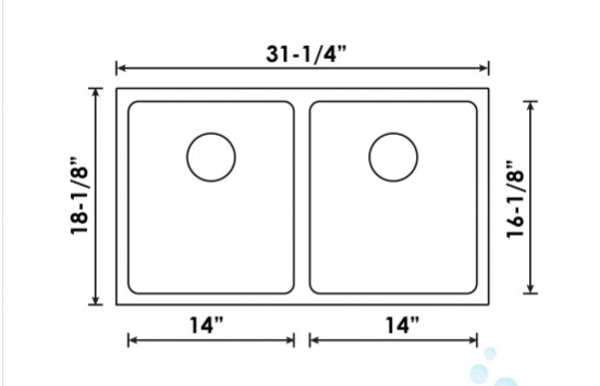 B1607 - UNDERMOUNT STAINLESS STEEL KITCHEN SINK 20 MM RADIUS SINK - Image 3