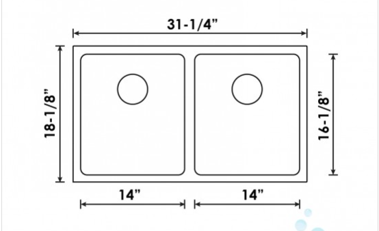 B1807 - UNDERMOUNT STAINLESS STEEL KITCHEN SINK 20MM CORNERS - Image 4