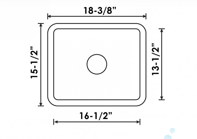 B1814 - UNDERMOUNT STAINLESS STEEL KITCHEN SINK 20 MM CORNERS - Image 3