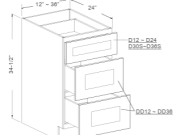 B8-DB15-3 - Drawer Base with 3 Drawers