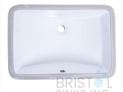 B606 VITREOUS CHINA RECTANGULAR UNDERMOUNT BATHROOM SINK - WHITE