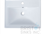 B611 VITREOUS CHINA RECTANGULAR TOP-MOUNT BATHROOM SINK