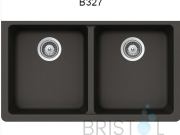 B327 VIRUO GRANITE DOUBLE UNDERMOUNT EQUAL BOWL KITCHEN SINK-ASPHALT