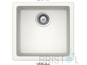B348 VIRTUO GRANITE SINGLE UNDERMOUNT BOWL BAR/PREP/KITCHEN SINK- ULTRA WHITE