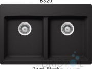 B320 VIRTUO GRANITE DOUBLE TOPMOUNT WQUAL BOWL KITCHEN SINK-PEARL BLACK