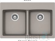 B339 VIRTUO GRANITE DOUBLE TOPMOUNT WQUAL BOWL KITCHEN SINK-STONE TAUPE
