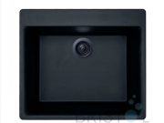 B349 VIRTUO GRANITE SINGLE TOPMOUNT BOWL KITCHEN SINK-PEARL BLACK