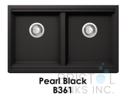 B361 VIRTUO GRANITE WORKSTATION DOUBLE BOWL SINK-PEARL BLACK