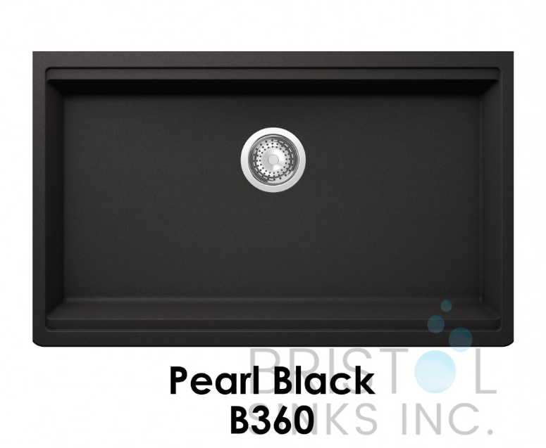 B360-VIRTUO GRANITE WORKSTATION SINGLE BOWL SINK-PEARL BLACK